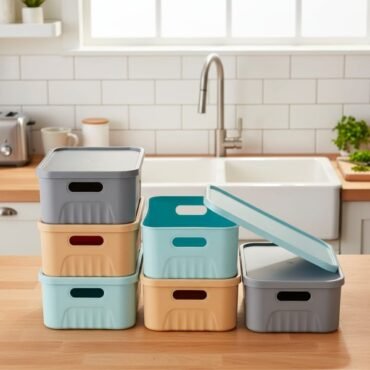 Storage Basket with Lid – 3 Piece Set