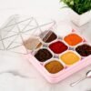 9-Compartment Spice Box with Airtight Lid - Multi-Purpose Masala Dabba Organizer