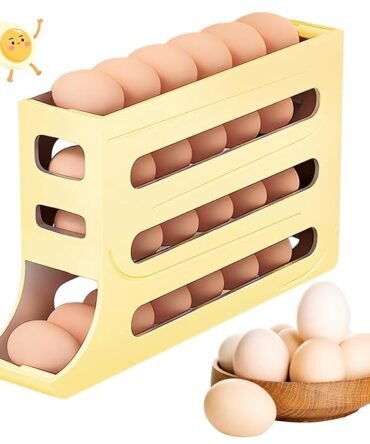 4-Tier Rolling Egg Holder (Beige)