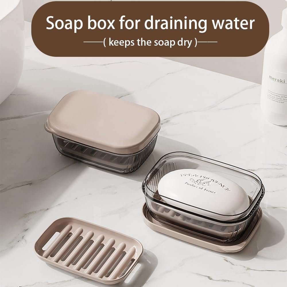 SUPRO Travel Soap Holder with Lid – Cream/Transparent - Image 3