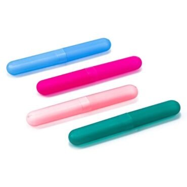 Toothbrush Travel Container – Pack of 4 (Multicolor)