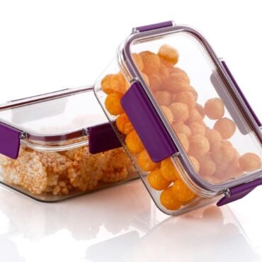 Fridge-Safe Airtight Container Trio – 300ml/800ml/1200ml (Purple)