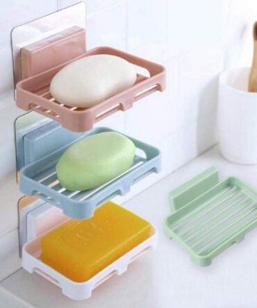 Wall-Mounted Soap Tray – No-Drill, Self-Draining (1pc)