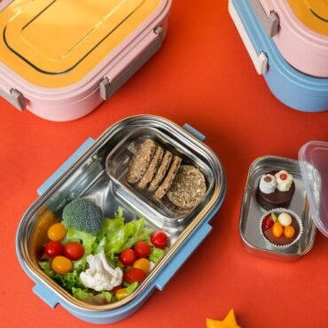 Premium Steel Meal Box – Leak-Proof, 2 Section (1pc)