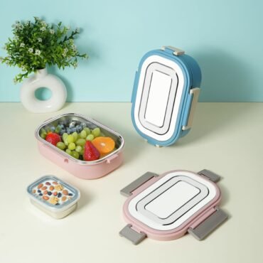 Premium Steel Meal Box – Leak-Proof, 2 Section (1pc)
