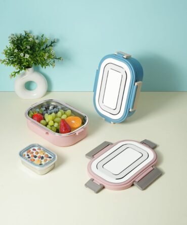 Premium Steel Meal Box – Leak-Proof, 2 Section (1pc)