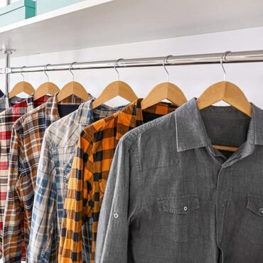 Slim Wooden Effect Clothes Hangers-pack of 4