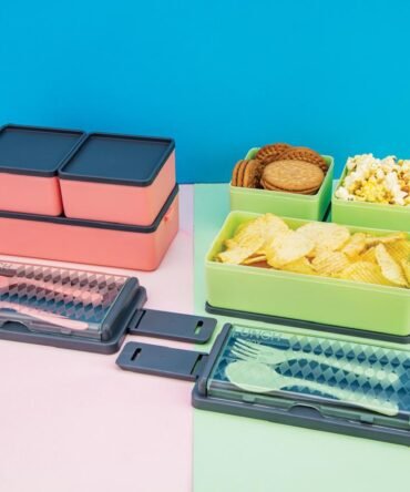 Double-Layer Plastic Lunch Box – 3 Section, 1400ml