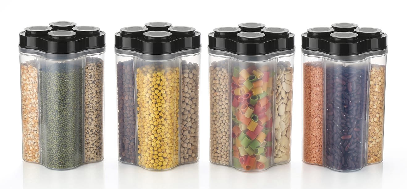 4-Section Airtight Food Storage Container – 2500ml (Green)