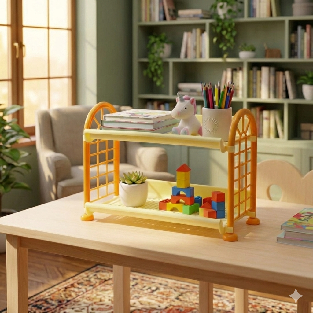 2-Layer Plastic Storage Rack