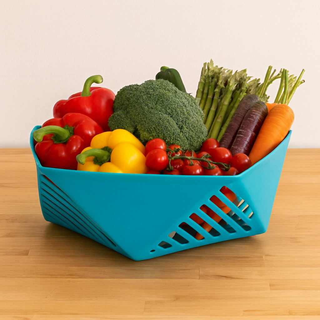 Geometric Fruit Basket – Plastic Kitchen Bowl