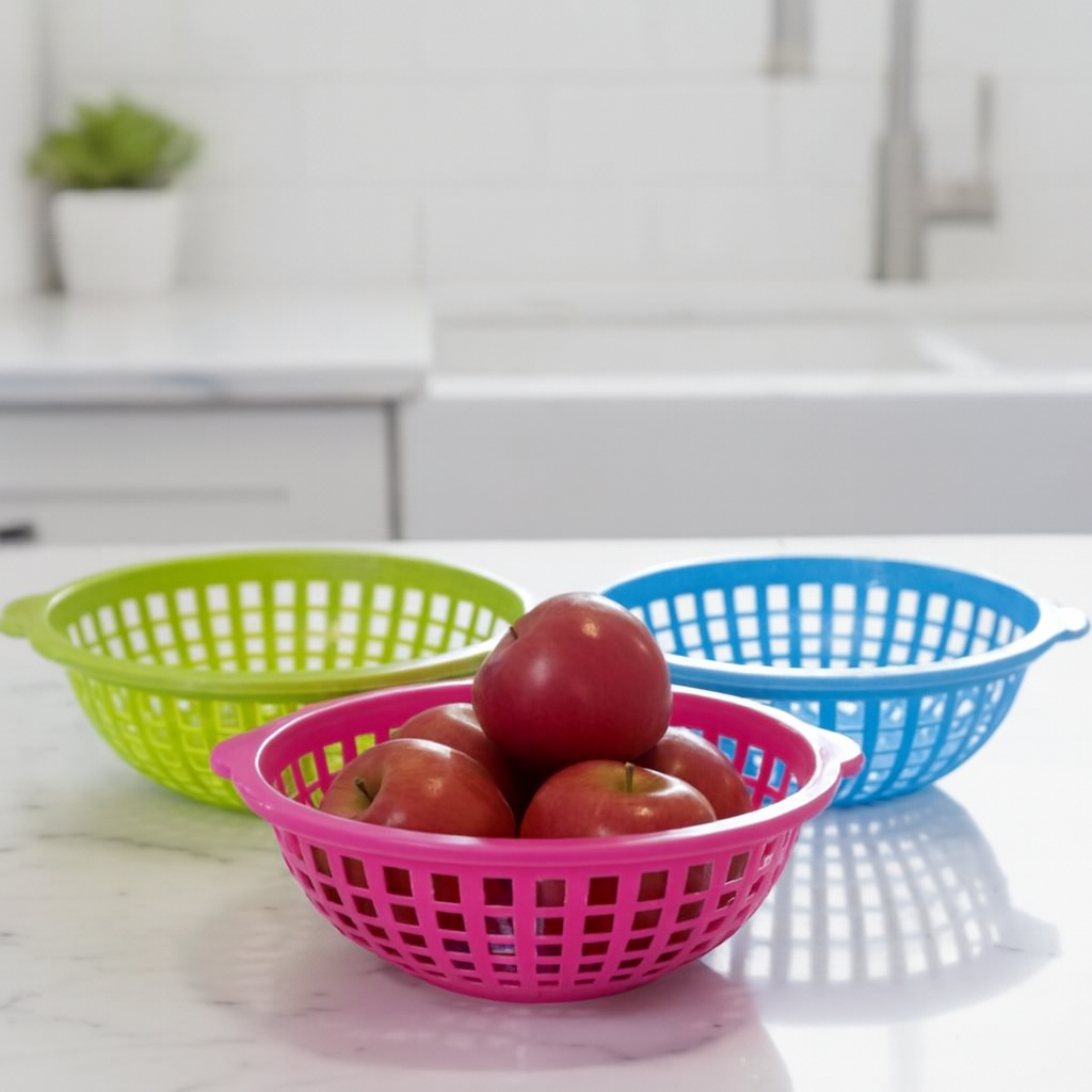 Plastic Strainer Basket for Fruits & Vegetables